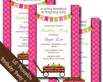 Pumpkin Birthday Invitation | Pumpkin Baby Shower Invitation | Fall Baby Shower Invitations | Fall Birthday Invitations | Little Pumpkin