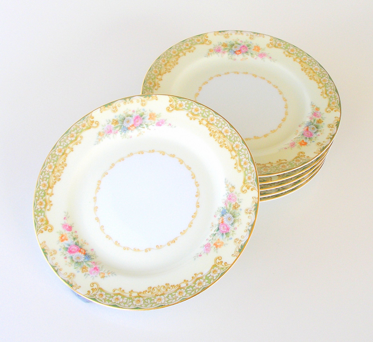 Noritake China Dessert Plates Shiela 4905 Japan 1950