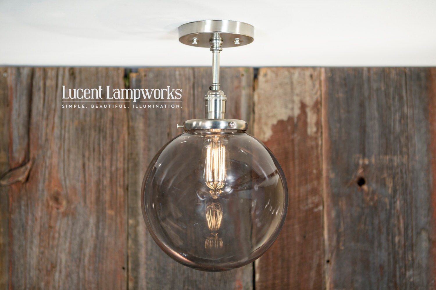 Downrod Pendant Lighting with 10 Smoke Infused Glass
