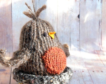 FREE KNITTING PATTERN ROBIN RED BREAST - VERY SIMPLE FREE KNITTING PATTERNS