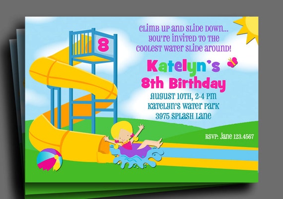 Free Printable Water Park Birthday Invitations 9