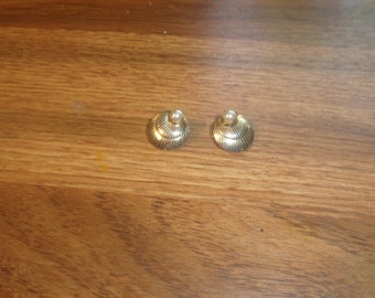 vintage clip on earrings goldtone faux pearl