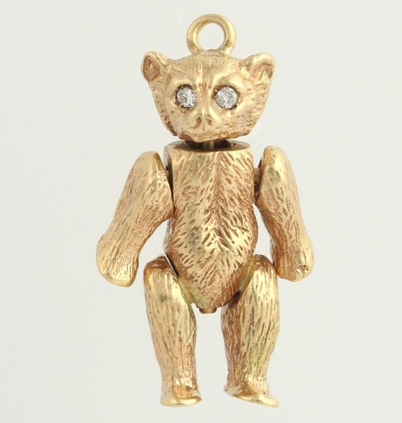 Teddy Bear Charm Pendant 14k Yellow Gold by WilsonBrothers