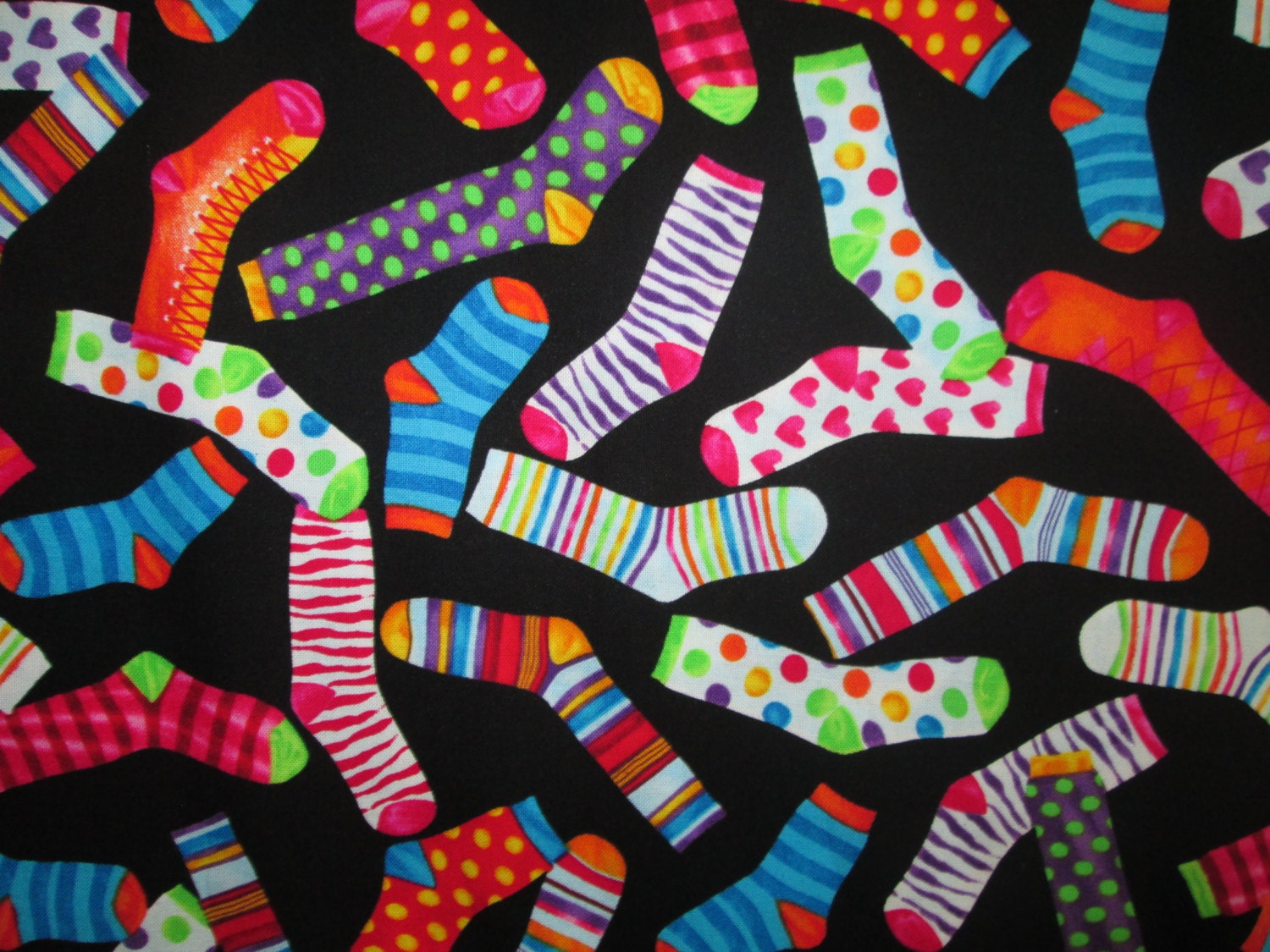 Sock Colorful Spare Socks Cotton Fabric Fat Quarter Or Custom