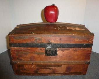 Vintage Humpback Doll Trunk, Victorian Era.
