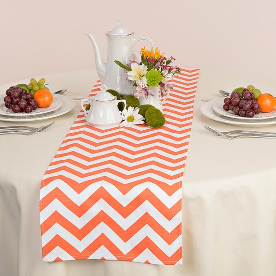 chevron Chevron Parties Table Orange Birthday runners Decor,  table Runners for  etsy Wedding