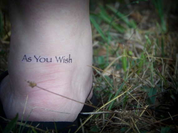 Items similar to As You Wish Temporary Tattoo Body Art
