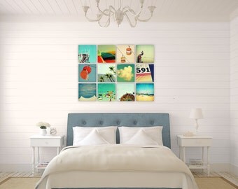 photography set // beach art decor // canvas art set // - set of twelve canvas beach art prints