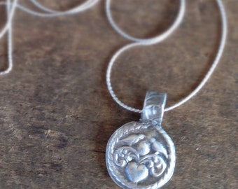 Love Bird Necklace, Tiny Pendant Wax Seal Necklace, Nature Jewelry, Lovebird Jewelry, Petite Necklace Bird Jewelry