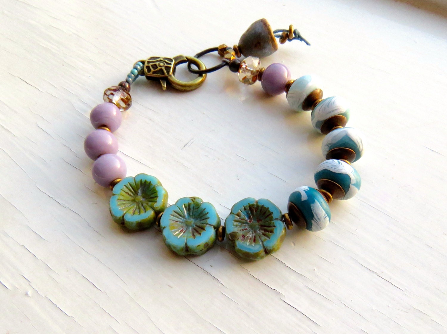 Ombre handmade bracelet bead bracelet blue bracelet blue