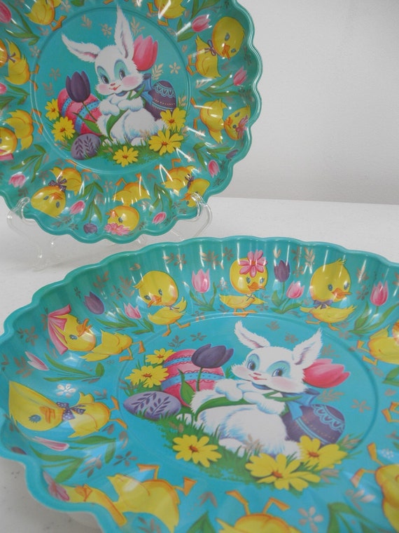 Trays Vintage buffet vintage Bunny house 70s easter  Decorations  Vintage    Easter Easter  Holiday