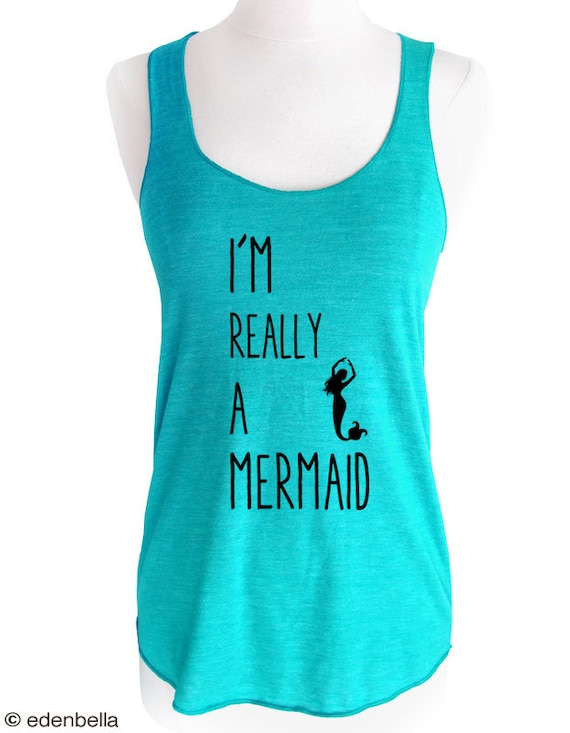I'm Really A Mermaid design 18 Soft Tri-Blend Racerback