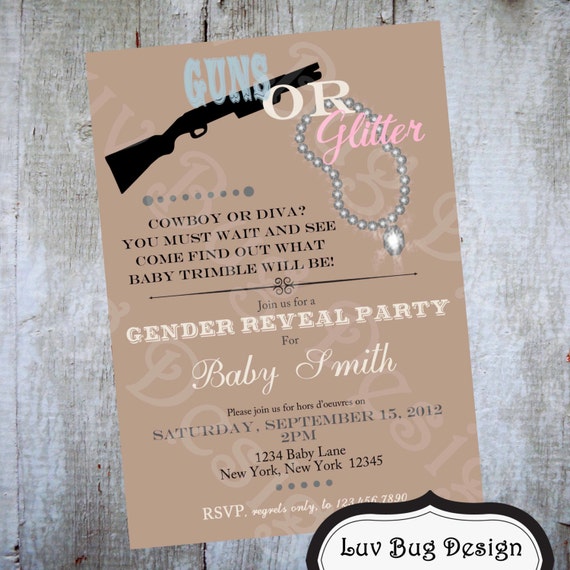 Guns Or Glitter Invitations 4