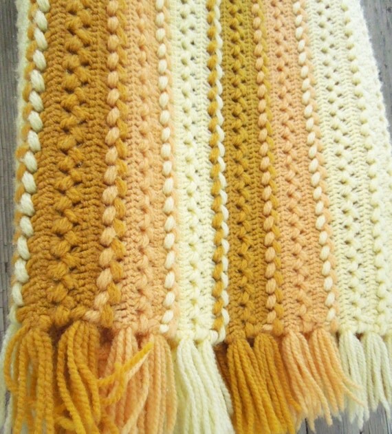 Yellow Mustard Color Crochet Mini Blanket