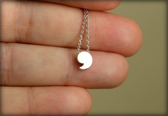 Comma / Apostrophe Necklace Available in Silver by saffronandsaege
