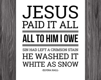 Image result for Jesus paid it all