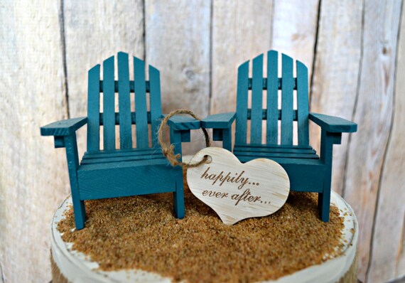 -beach-wedding-cake topper-bride-groom-chairs-destination-miniature 