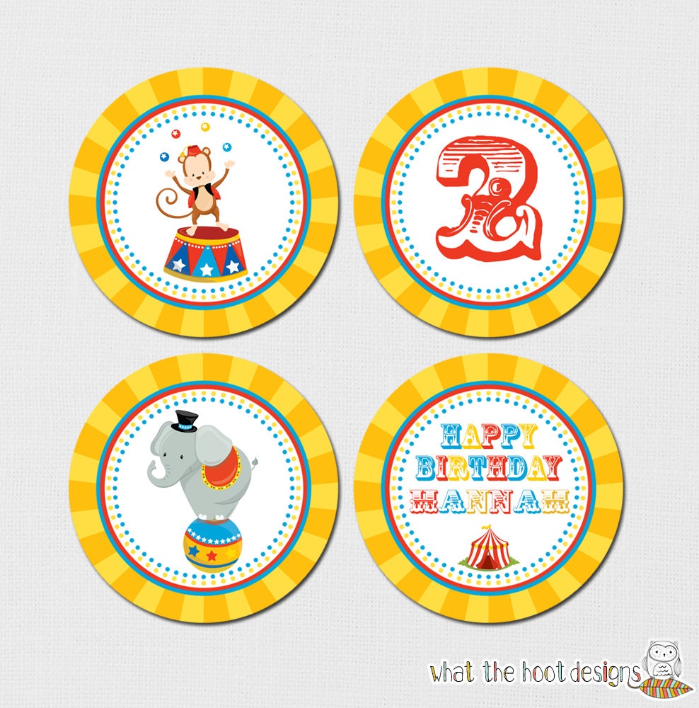 Circus Cupcake Toppers Carnival Cupcake Toppers Circus