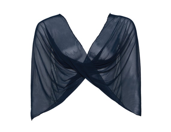 Navy Blue Bridesmaids Cover Ups. Sheer Versatile Shawls Wraps.