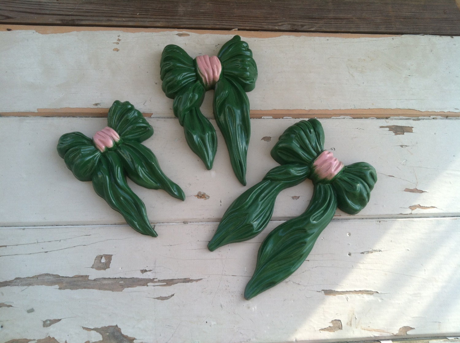 Vintage Bow Wall Art by Syroco Antique Decor by happydayantiques