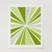LAST CHANCE - Modern Abstract Art Print - Mid Century Sunburst Wall Art - Green Artwork - 5x7, 8x10, 11x14 Wall Decor