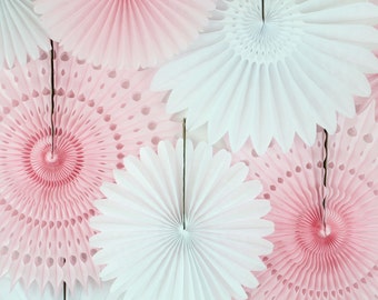 Baby Shower Decorations - 8 Tissue Paper Fans Decor Kit , baby showers, children's birthday parties , bridal showers