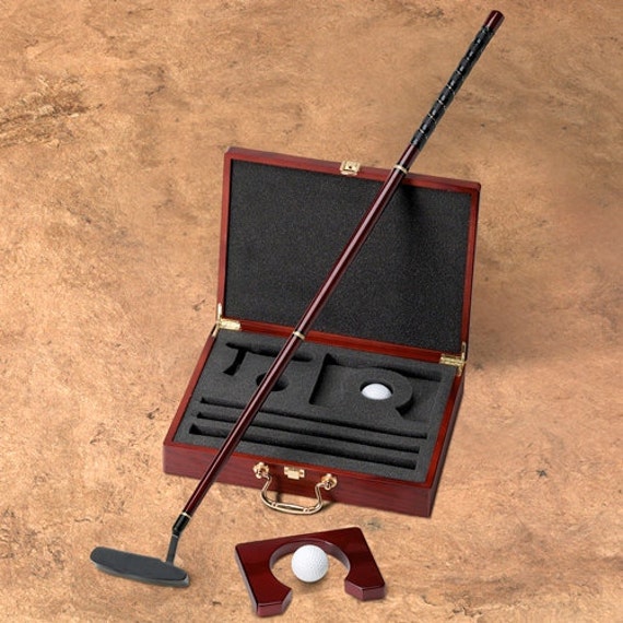 Engraved Cherry Wood Case Executive Golf Putter by PreppyPinkies