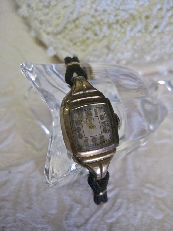 Elgin Ladies Watch Vintage 30s 10K Gold Filled Collectible ART