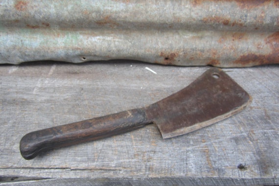 Huge Antique Meat Cleaver Primitive Old Time Farm Cleaver