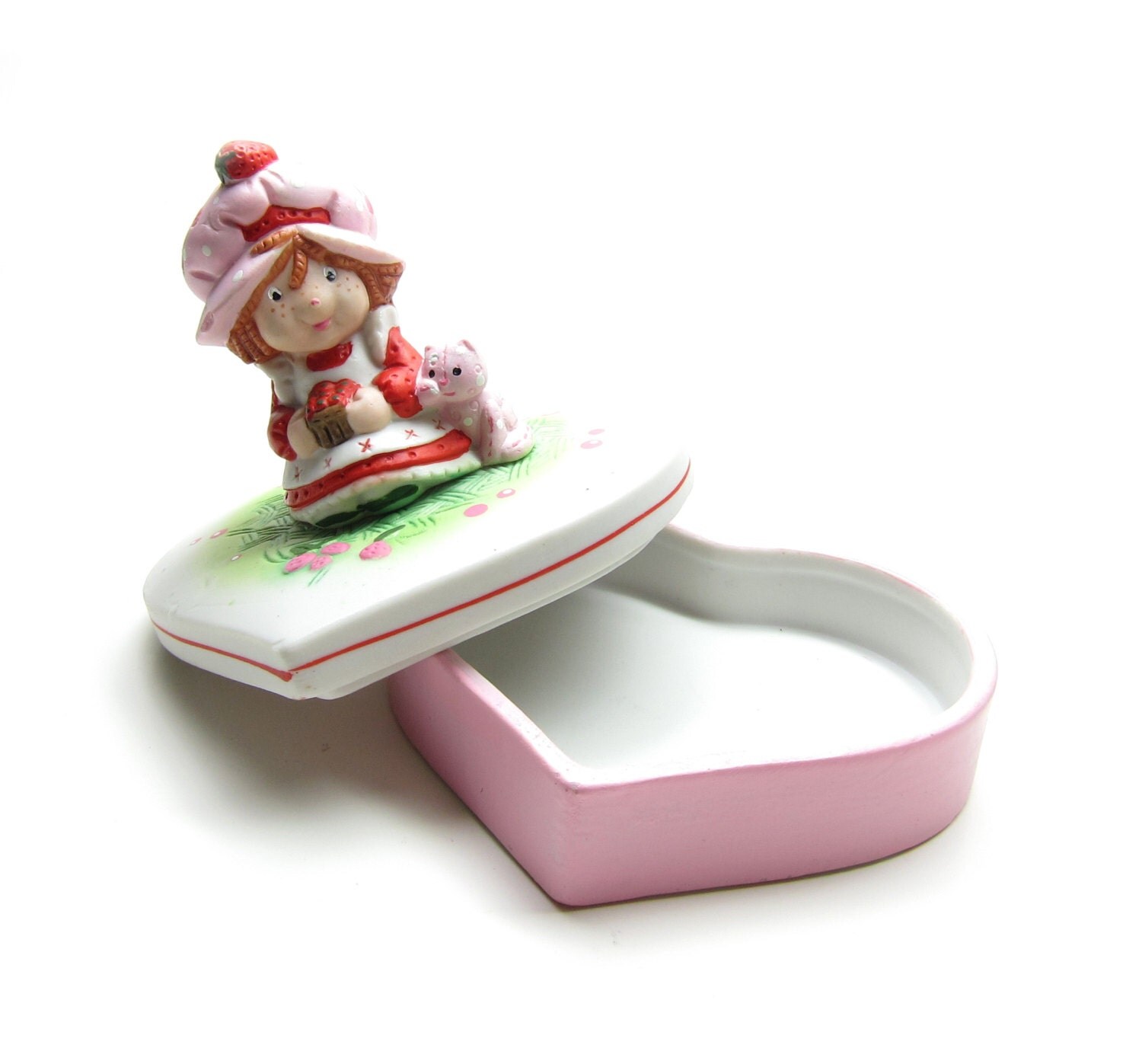 Strawberry Shortcake Trinket Box Vintage Figurine Porcelain