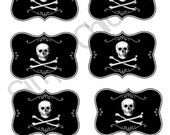 INSTANT DOWNLOAD, Poison Labels with Skulls, Skull Printables,Die Cuts, tags, Invitations, Cards, Digital Frames Il_170x135