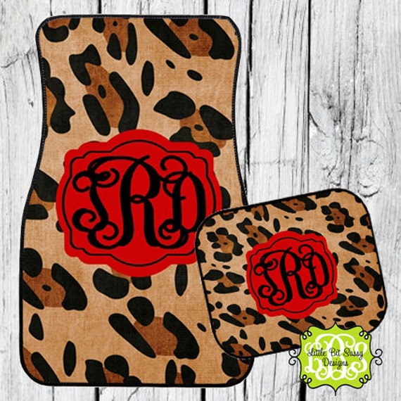 Monogrammed Floor Mats >> Car Mats Animal Print Leopard Personalized by LittleBitSassy Monogrammed Floor Mats >> Car Mats Animal Print Leopard Personalized by LittleBitSassy