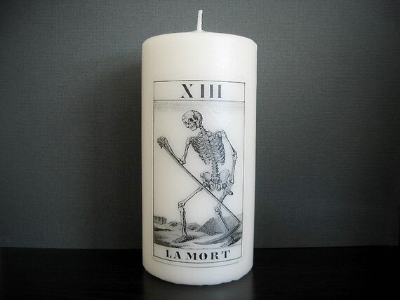 Tarot Candle Death Card Pillar Candle by BurkeHareCo on Etsy