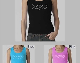 Women's Beater Tank Top - Created using the words Hugs & Kisses XOXO