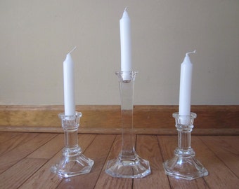 Items similar to Glass Taper Candle Holders on Etsy