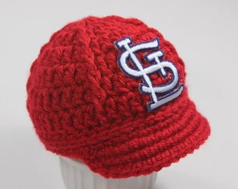 Baby St. Louis Cardinals Cap - Hat - Knitted / Crochet - Baby Gift / Newborn - Photo Photography Prop - Baseball