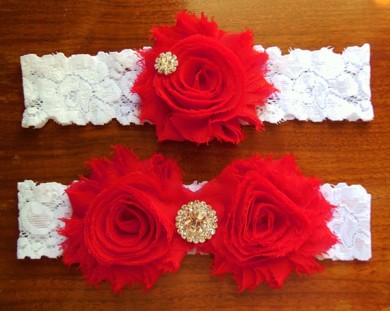 Garter , Garter Set , Wedding Garter , Lace Garter , Valentines Garter , Valentines Wedding , Red Garter , Winter Garter , Red wedding