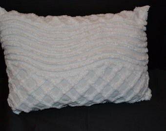 Vintage Chenille Handmade Pillow Shabby Chic One of a Kind