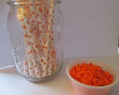 25 Orange Dot Straws and Pumpkin Sprinkles- Fall Party, Halloween, Fall Baby shower, shower supplies, Fall party supply Il_170x135