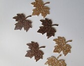 Set of 100 Glitter Maple Leaf Confetti - Fall in Love, Table Decor, Thanksgiving, Fall Weddings, Save the Date,Gliter leaf, Glitter confetti Il_170x135