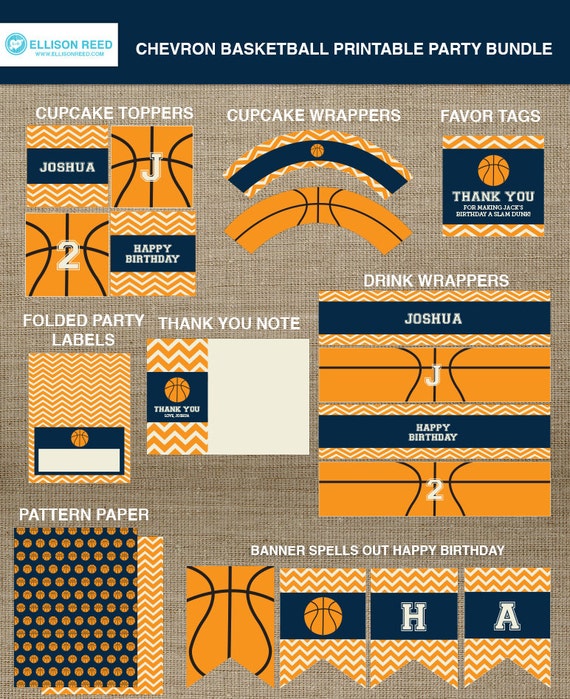 Basketball Printable Party - Basketball Birthday - Basketball Decorations - Sports Printable - Sports Birthday - boy birthday Il_570xn