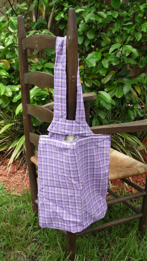 plaid reusable shopping bags