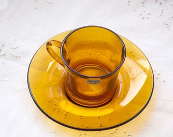 Lot De 6 Tasses à Café Duralex - Made In France - Couleur Marron - Occasion En Bon état