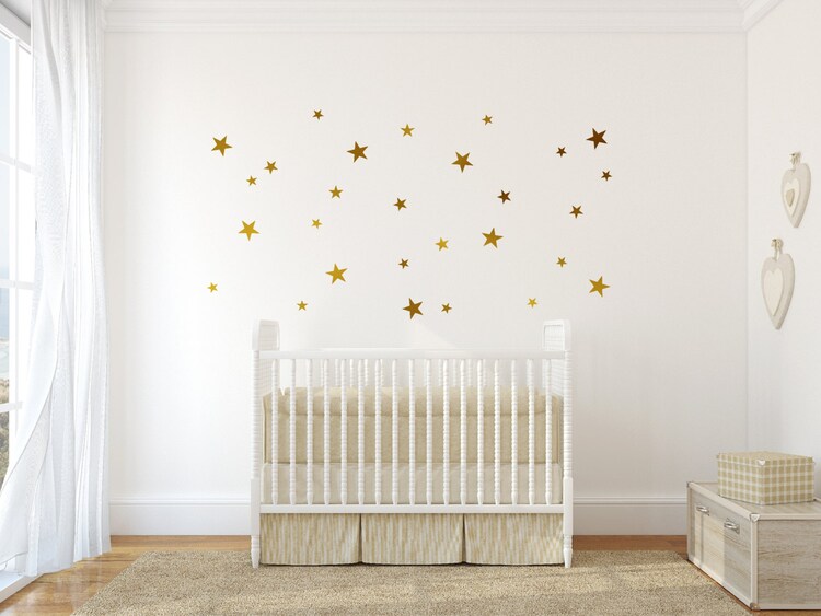 Gold vinyl wall decal sticker wall art stars Gold star by Jesabi