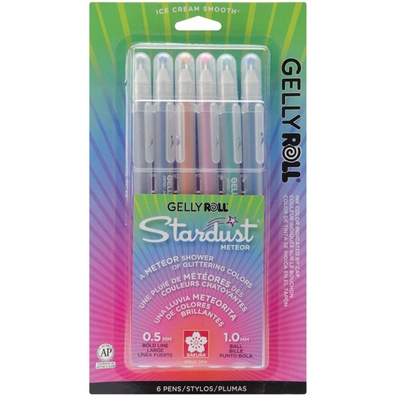 Gel Pens Gelly Roll Stardust Meteor Pen Set 6 by Creativetrunk