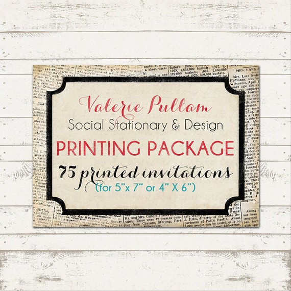5X7 Professionally Press Printed Invitations - Printed on Cardstock - Quantity 75 - with envelopes Il_570xn