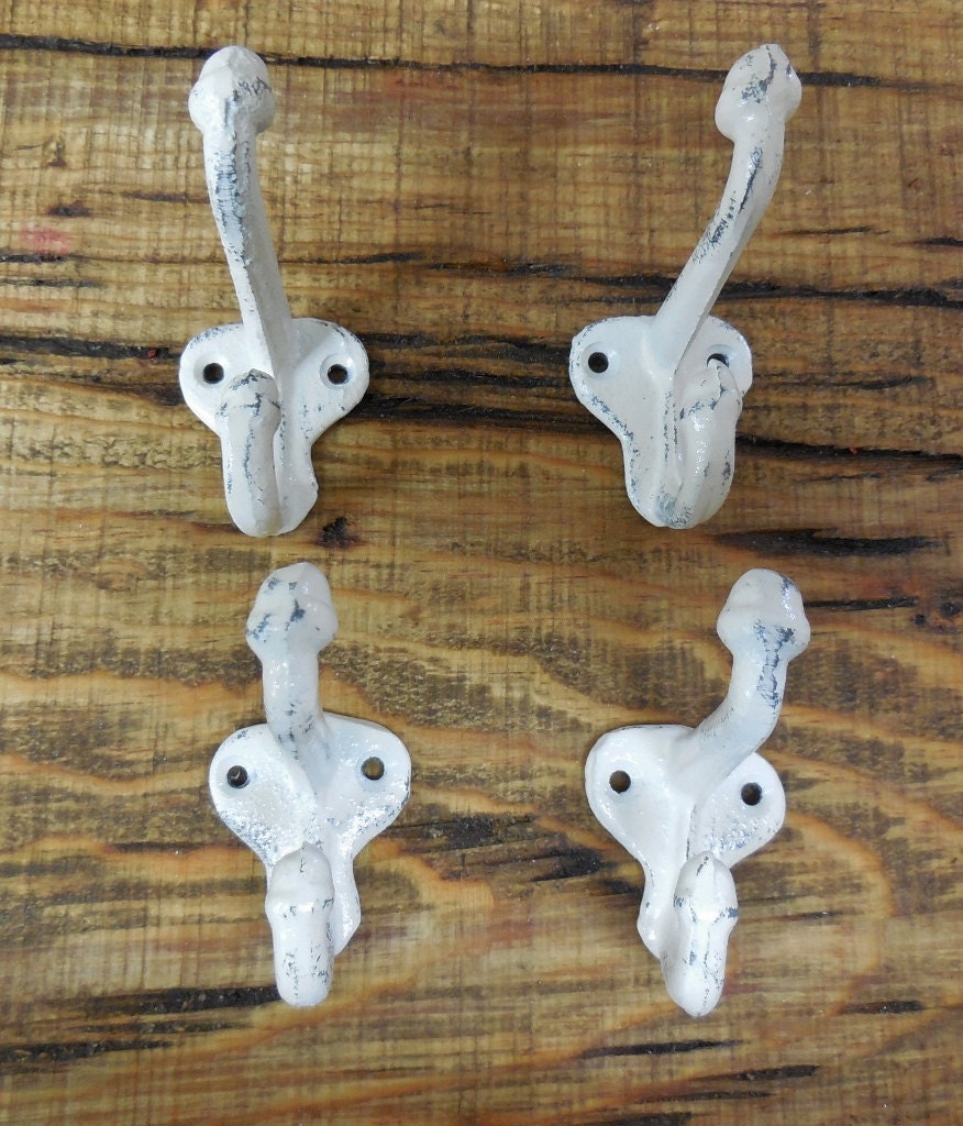 Shabby Chic wall hooks Cast iron hooks French Country wall