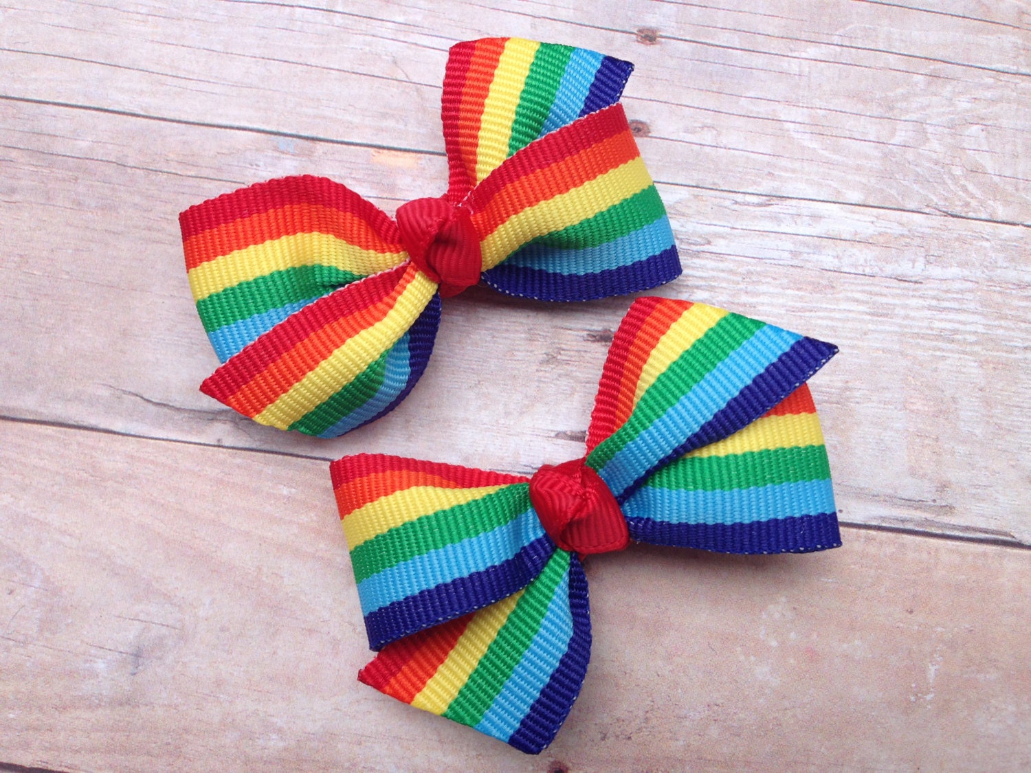 Adorable rainbow pigtail bows rainbow bows toddler bows