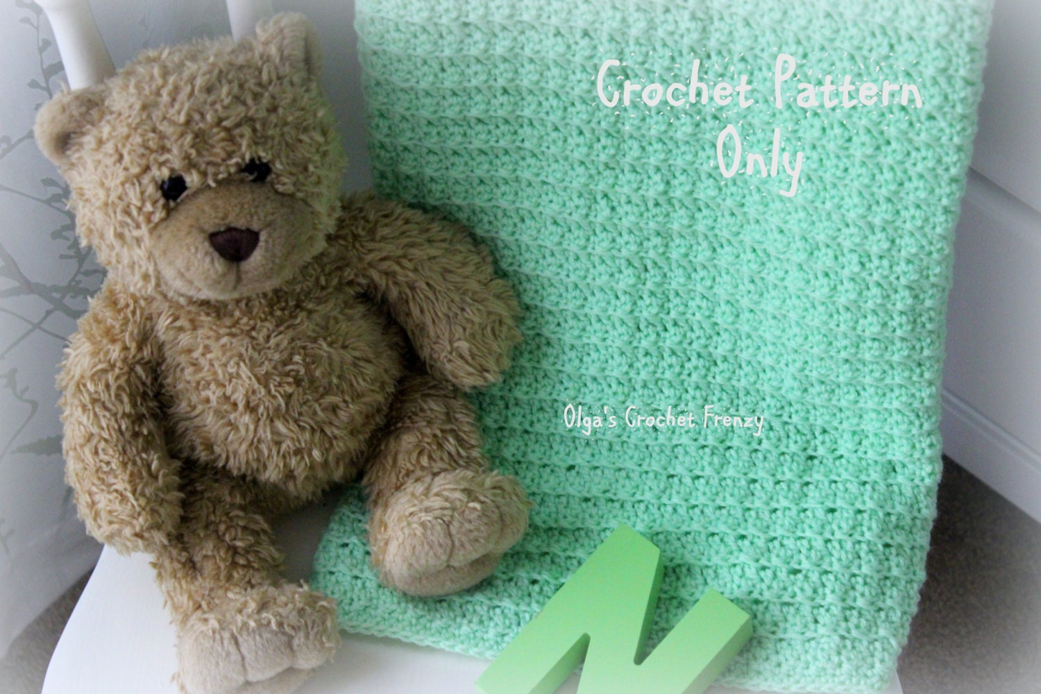 Crochet Green Baby Blanket Pattern Easy to Make For Baby