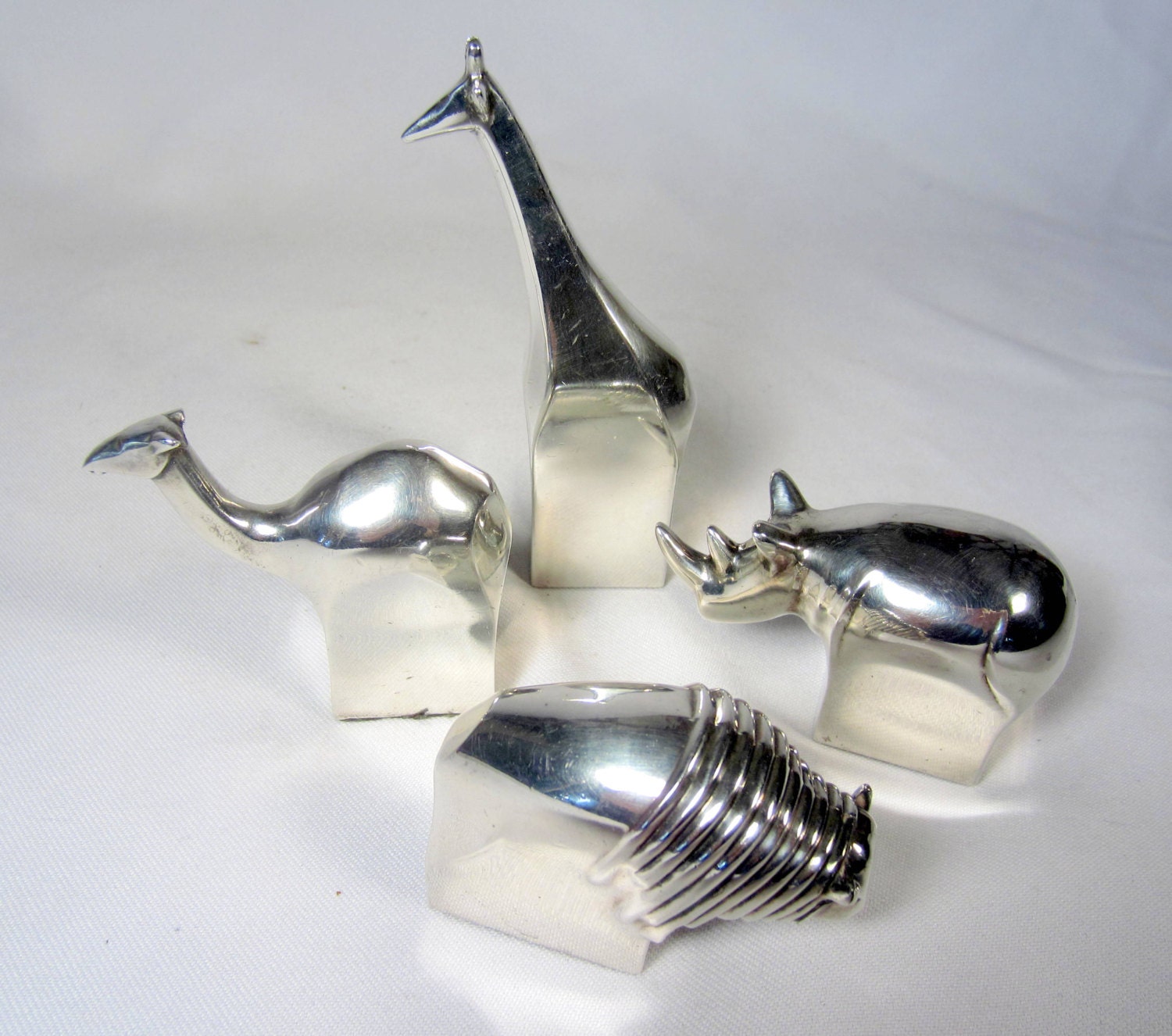 Dansk Silver Plated Animal Paperweights Mid Century